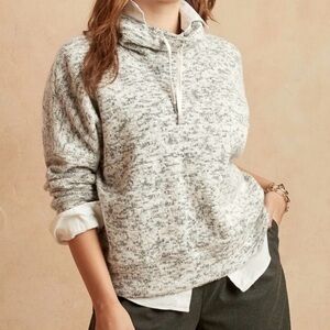 Banana Republic Marled Gray & White Cowl Neck Sweater, XS